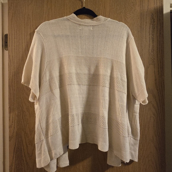 Fashion Avenue Beige Open-Front Cardigan - Picture 3 of 4